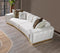 Michelle Ivory Velvet 2-Piece Curved 118" Sectional