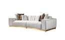 Michelle Ivory Velvet 2-Piece Curved 118" Sectional