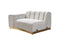 Michelle Ivory Velvet 2-Piece Curved 118" Sectional