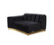 Michelle Black Velvet 2-Piece Curved 118" Sectional