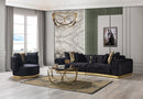 Michelle Black Velvet 2-Piece Curved 118" Sectional