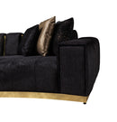 Michelle Black Velvet Curved Sectional