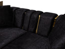 Michelle Black Velvet 2-Piece Curved 118" Sectional