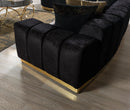 Michelle Black Velvet 2-Piece Curved 118" Sectional