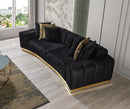 Michelle Black Velvet Curved Sectional