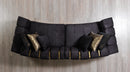 Michelle Black Velvet Curved Sectional