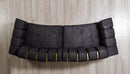 Michelle Black Velvet 2-Piece Curved 118" Sectional