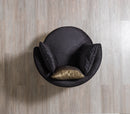 Michelle Black Velvet 2-Piece Curved 118" Sectional