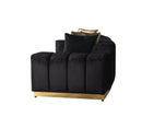 Michelle Black Velvet Curved Sectional