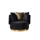 Michelle Black Velvet 2-Piece Curved 118" Sectional