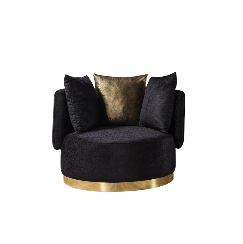 Michelle Black Velvet 2-Piece Curved 118" Sectional