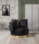 Michelle Black Velvet 2-Piece Curved 118" Sectional
