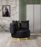 Michelle Black Velvet 2-Piece Curved 118" Sectional