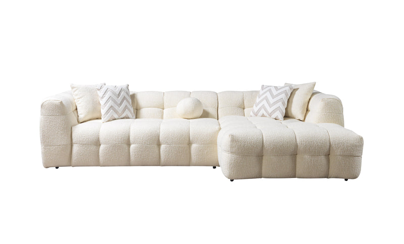 Ivy Ivory Boucle RAF Sectional