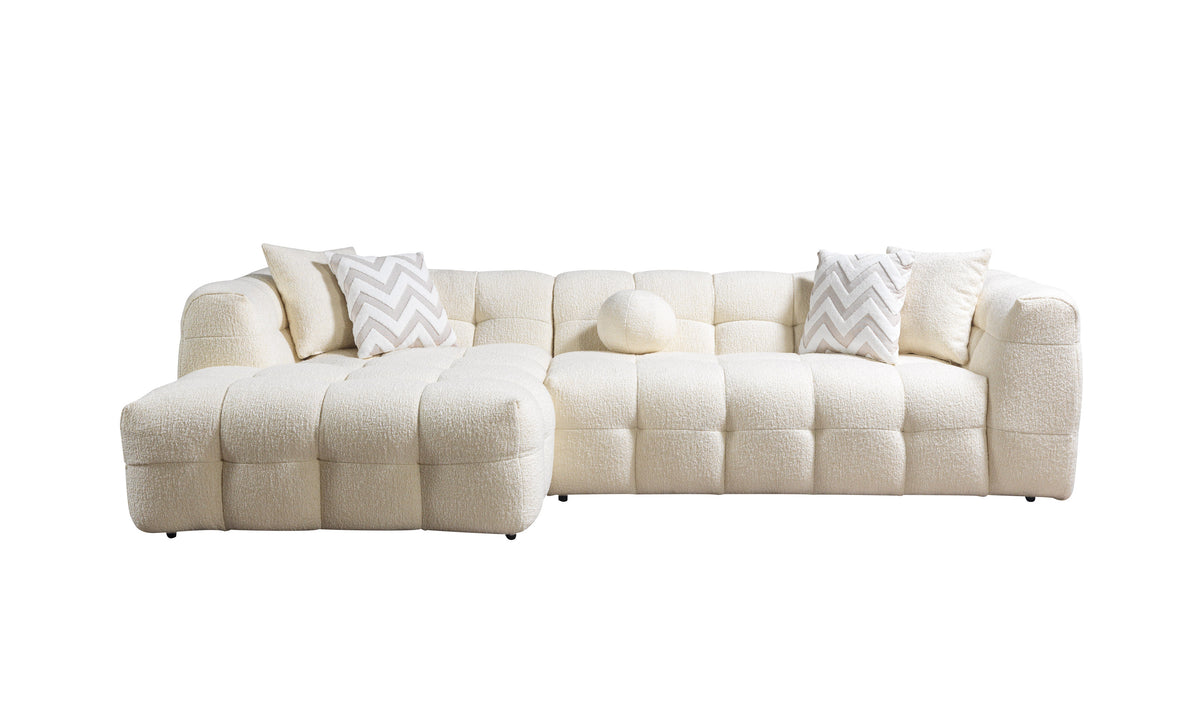 Ivy Ivory Boucle LAF 110" Sectional