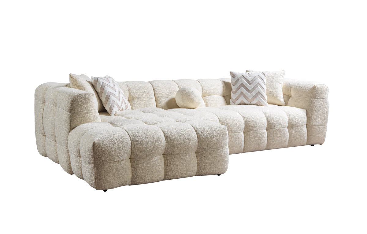 Ivy Ivory Boucle LAF 110" Sectional