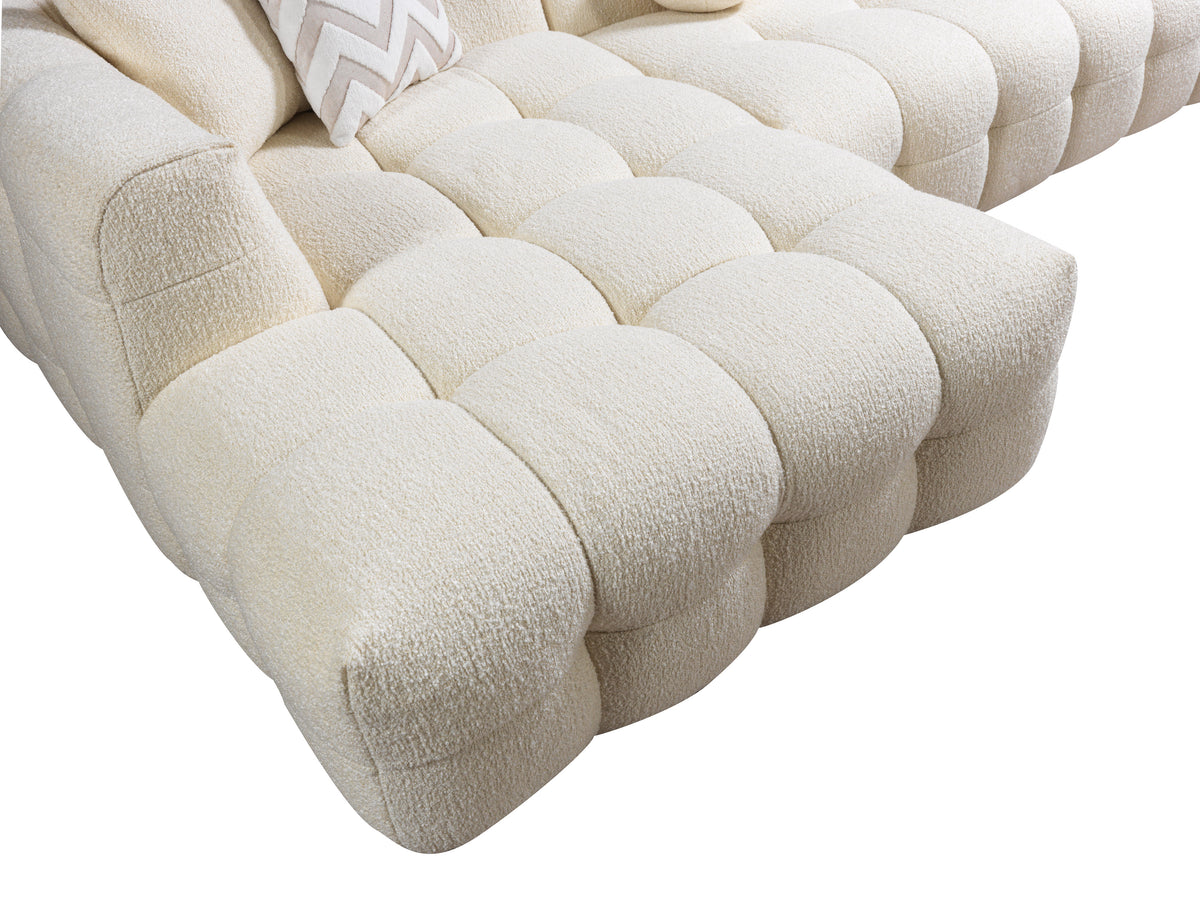 Ivy Ivory Boucle LAF 110" Sectional