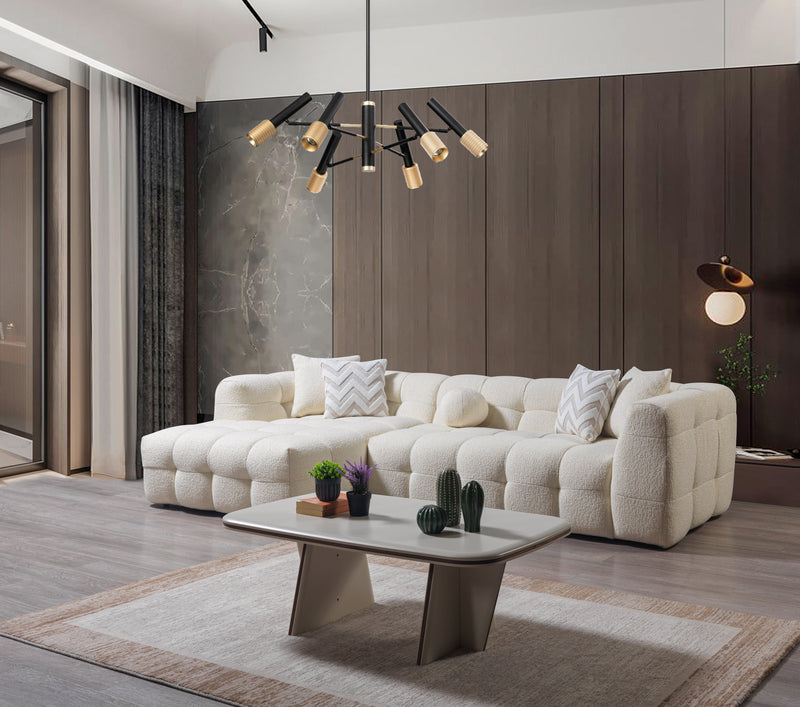Ivy Ivory Boucle LAF 110" Sectional