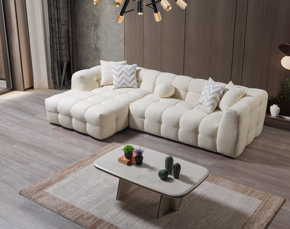 Ivy Ivory Boucle LAF 110" Sectional