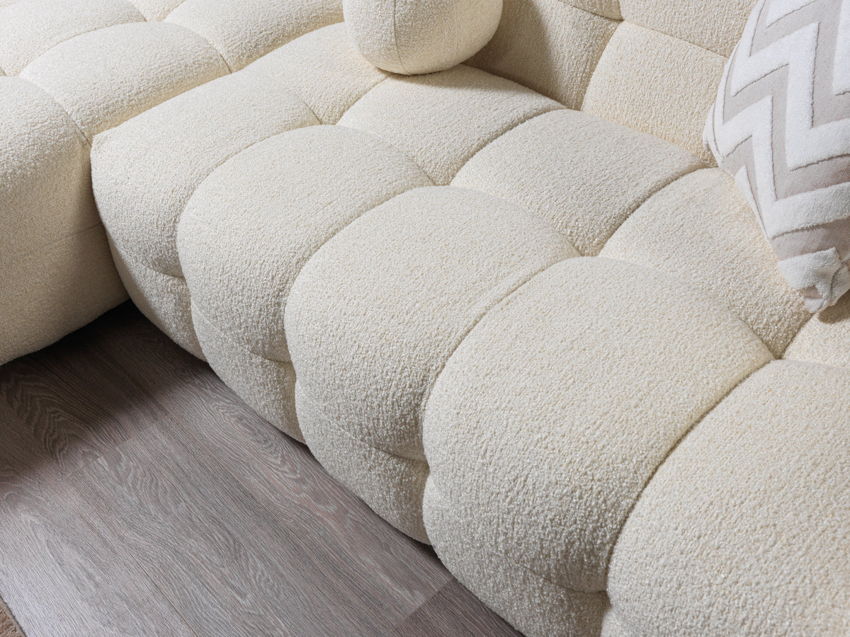 Ivy Ivory Boucle LAF 110" Sectional