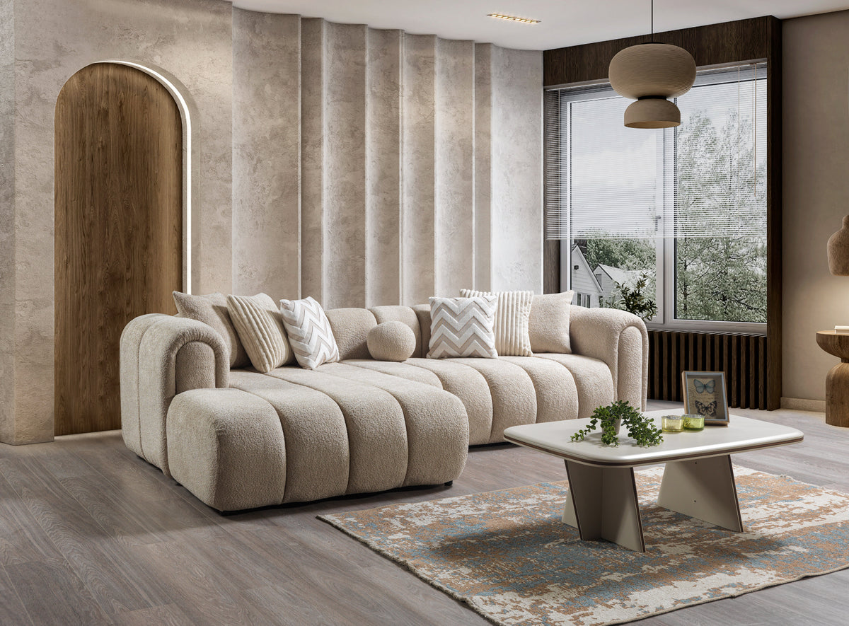 Lis Sand Boucle LAF 115" Sectional