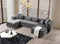 Jessie Gray Velvet  Double Chaise Sectional