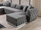 Jessie Gray Velvet  Double Chaise Sectional