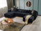 Jessie Black Velvet  Double Chaise Sectional