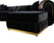 Jessie Black Velvet  Double Chaise Sectional