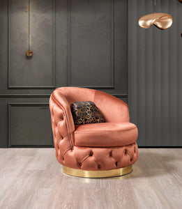 Lupino Orange Velvet Chair