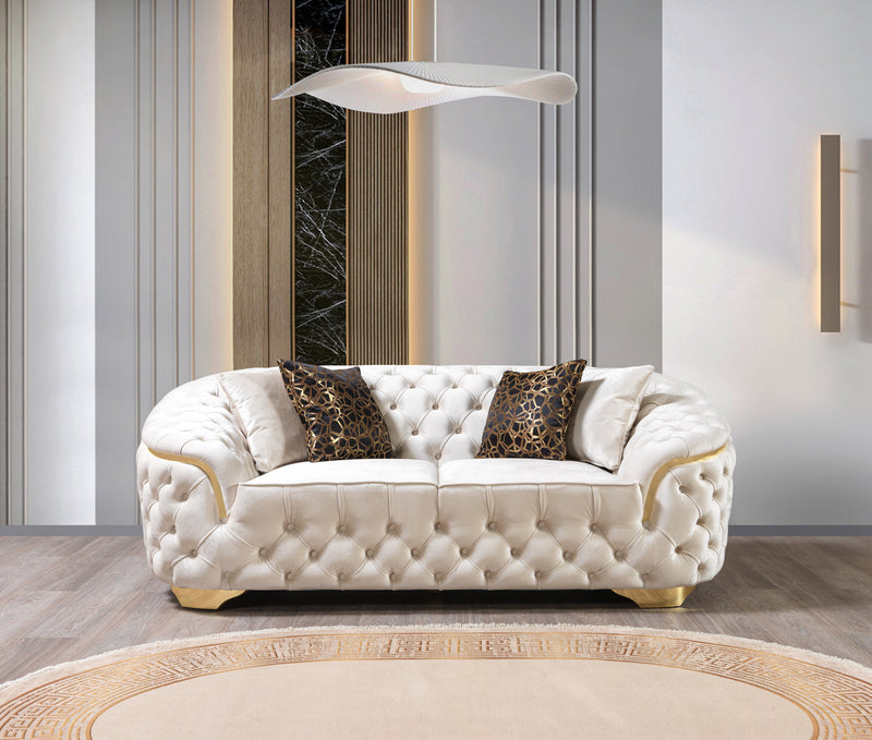 Lupino Ivory Velvet Sofa & Loveseat