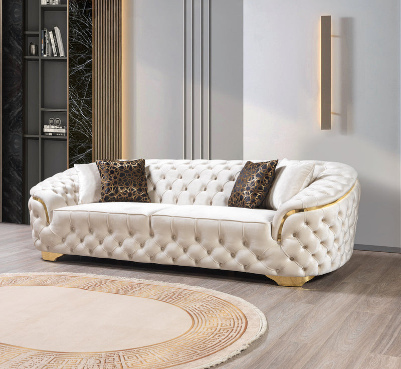 Lupino Ivory Velvet Sofa 95" & Loveseat 82"[ETA: 4/10]