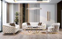Lupino Ivory Velvet Sofa 95
