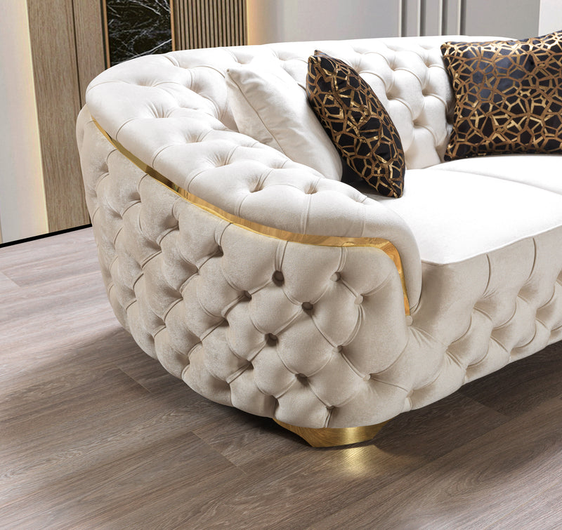 Lupino Ivory Velvet Sofa 95" & Loveseat 82"[ETA: 4/10]