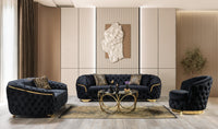 Lupino Black Velvet Sofa 95