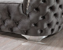 Lupino Gray Velvet Loveseat 79"