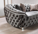Lupino Gray Velvet Loveseat 79"