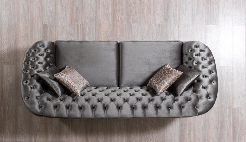 Lupino Gray Velvet Sofa 95" & Loveseat 82"