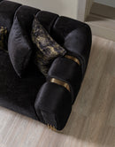 Santana Black Velvet Loveseat