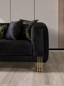 Santana Black Velvet Sofa