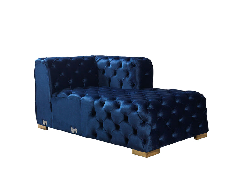 Neva Blue Velvet Double Chaise 138" Sectional Nova Furniture Neva Blue Velvet Double Chaise 138" Sectional Nova Furniture