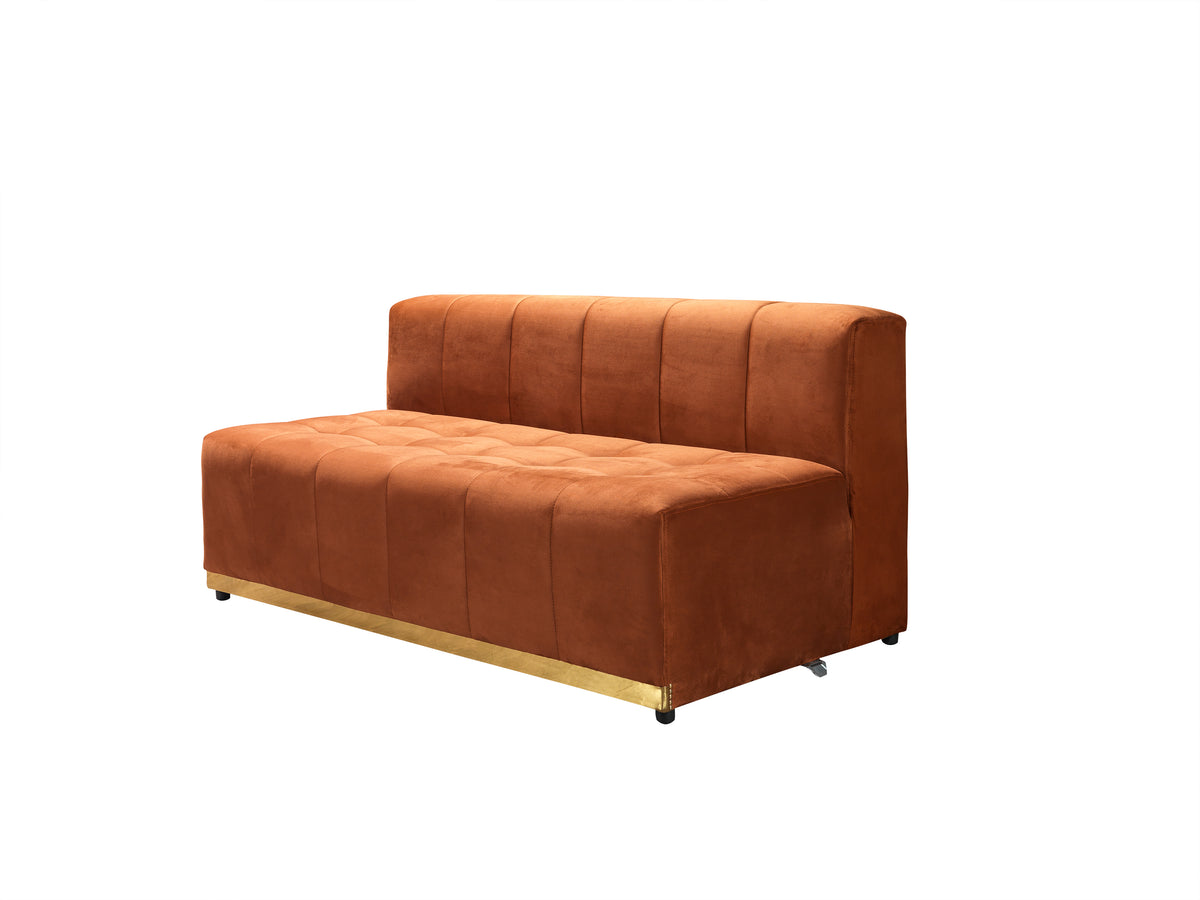 Elisha Orange Velvet Double Chaise 130" Sectional [ETA: 10/10]