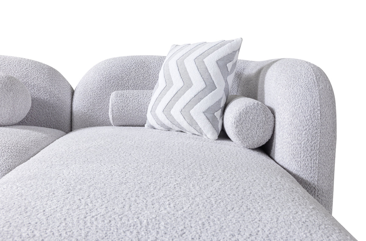 Liva Gray Boucle RAF 110" Sectional