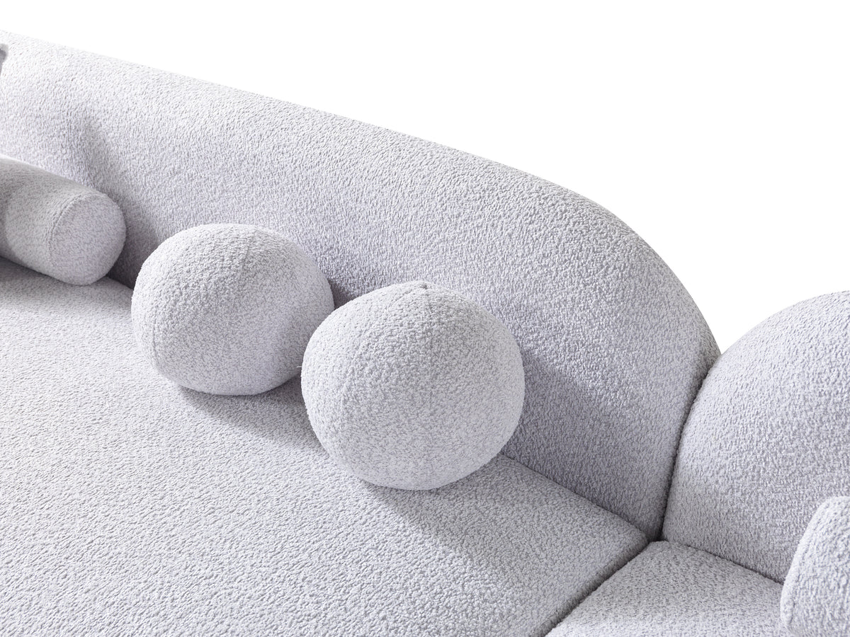 Liva Gray Boucle RAF 110" Sectional