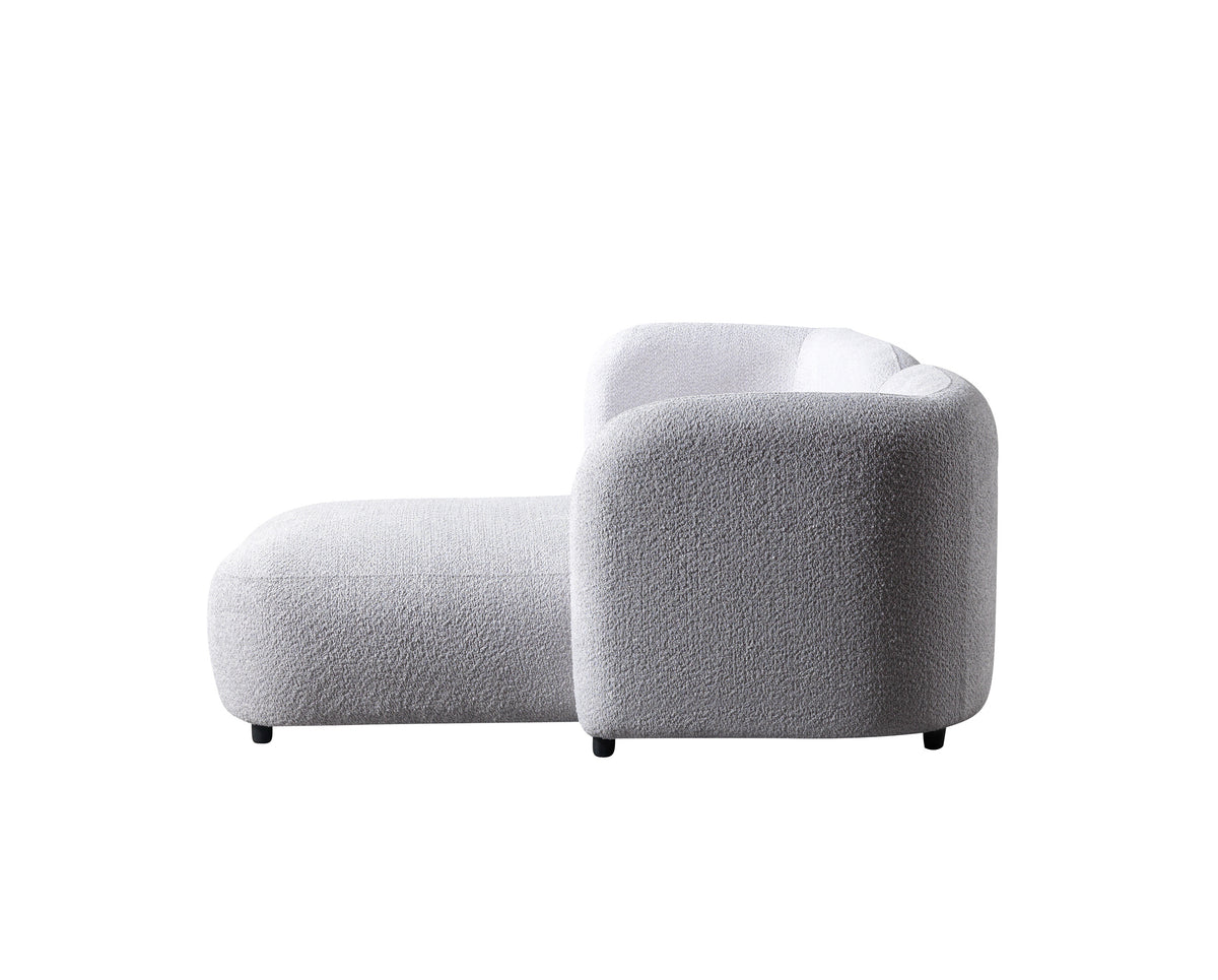 Liva Gray Boucle RAF 110" Sectional