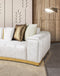 Michelle Ivory Velvet 3-Piece Curved 165" Sectional