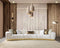 Michelle Ivory Velvet 3-Piece Curved 165" Sectional