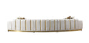 Michelle Ivory Velvet 3-Piece Curved 165" Sectional