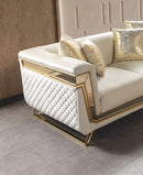 Anica Ivory Velvet Sofa 92" & Loveseat 76"