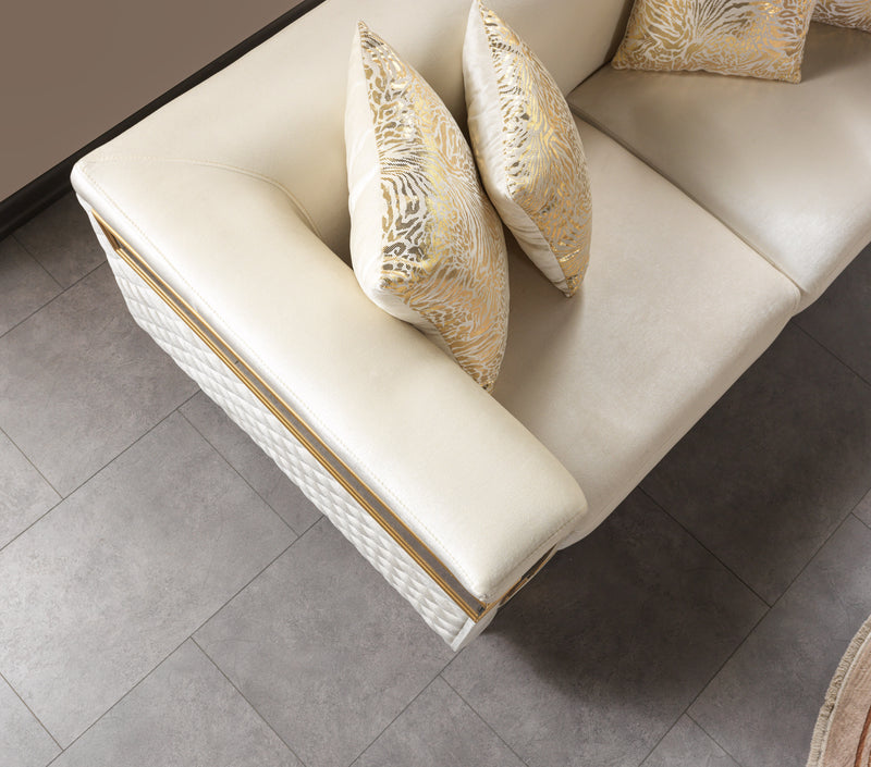 Anica Ivory Velvet Sofa 92" & Loveseat 76"